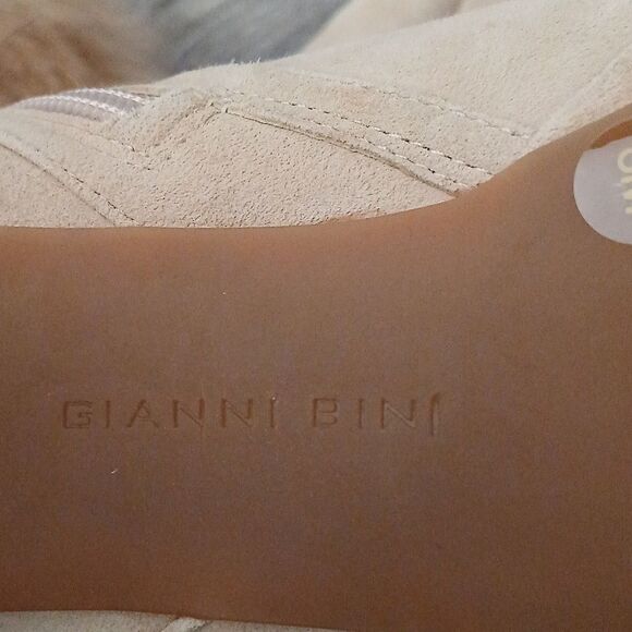 Gianni Bini Fur Topped Heeled Booties in Tan size 8 - Picture 7 of 10